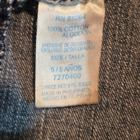 B.T. Kids Girls Denim jumper Dress Fall Fashion Appliqué Size 5 - Picture 6 of 8